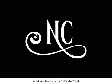 Initial Monogram Letter N C Logo Design Vector Template. N C Letter Logo Design