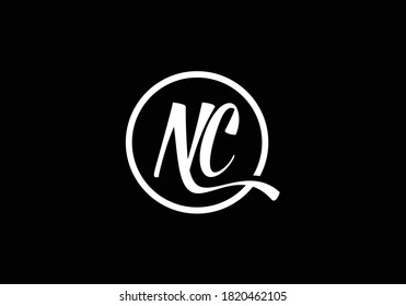 Initial Monogram Letter N C Logo Design Vector Template. N C Letter Logo Design