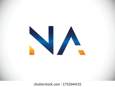 Initial Monogram Letter N A Logo Design Vector Template. N A Letter Logo Design