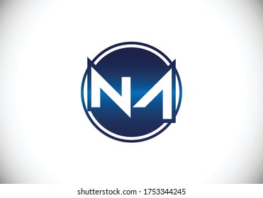 Initial Monogram Letter N A Logo Design Vector Template. N A Letter Logo Design