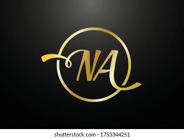 Initial Monogram Letter N A Logo Design Vector Template. N A Letter Logo Design
