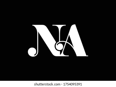 Initial Monogram Letter N A Logo Design Vector Template. N A Letter Logo Design