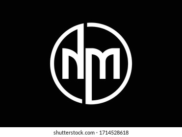 Initial Monogram Letter N M Logo Design Vector Template. NM Letter Logo Design