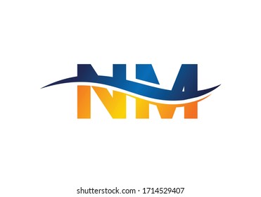 Initial Monogram Letter N M Logo Design Vector Template. NM Letter Logo Design