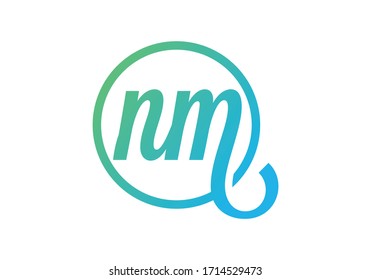 Initial Monogram Letter N M Logo Design Vector Template. NM Letter Logo Design