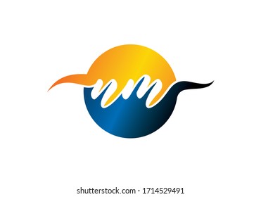 Initial Monogram Letter N M Logo Design Vector Template. NM Letter Logo Design