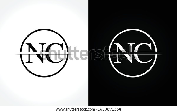 Initial Monogram Letter Nc Logo Design Stock Vector (Royalty Free ...