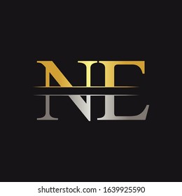 Initial Monogram Letter NE Logo Design Vector Template. NE Letter Logo Design