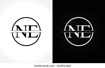 Initial Monogram Letter NE Logo Design Vector Template. NE Letter Logo Design