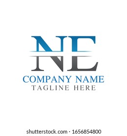 Plantilla de vector de diseño de logotipo NE de la carta monograma inicial. Diseño de logotipo de carta NE