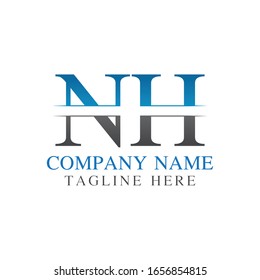 Plantilla de vector de diseño de logotipo NG de la carta monograma inicial. Diseño de logotipo de carta NH