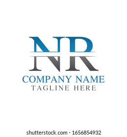 Initial Monogram Letter NR Logo Design Vector Template. NR Letter Logo Design