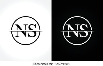 Plantilla de vectores de diseño de logotipo NS de carta monograma inicial. Diseño de logotipo de letra NS