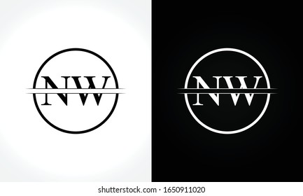 Initial Monogram Letter NW Logo Design Vector Template. NW Letter Logo Design