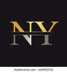 Initial Monogram Letter NY Logo Design Vector Template. NY Letter Logo Design
