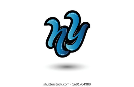 Initial Monogram Letter NY Logo Design Vector Template. NY Letter Logo Design
