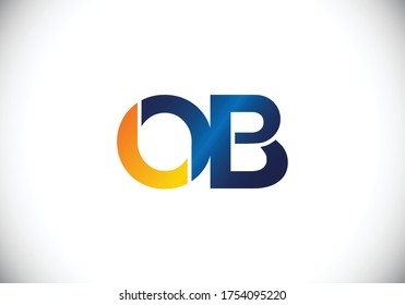 Plantilla de vectores de diseño de logotipo O B de la letra monograma inicial. Diseño de logotipo para letras B O