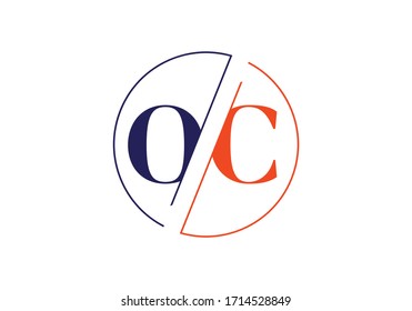 Initial Monogram Letter O C Logo Design Vector Template. OC Letter Logo Design