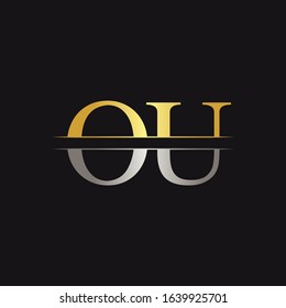 Initial Monogram Letter OU Logo Design Vector Template. OU Letter Logo Design