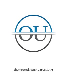 Initial Monogram Letter OU Logo Design Vector Template. OU Letter Logo Design