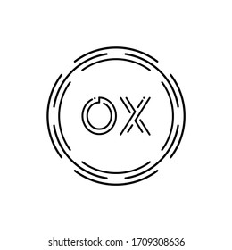 Initial Monogram Letter OX Logo Design In Black Colors. Digital Technology OX Letter Logo Vector Illustration.