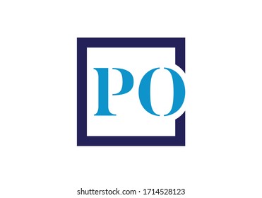 Initial Monogram Letter P O Logo Design Vector Template. PO Letter Logo Design
