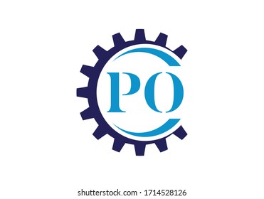 Initial Monogram Letter P O Logo Design Vector Template. PO Letter Logo Design