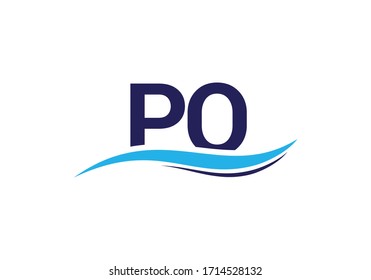 Initial Monogram Letter P O Logo Design Vector Template. PO Letter Logo Design