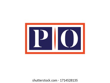 Initial Monogram Letter P O Logo Design Vector Template. PO Letter Logo Design
