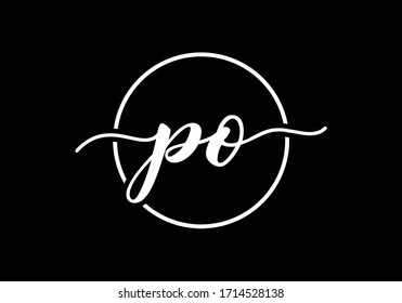 Initial Monogram Letter P O Logo Design Vector Template. PO Letter Logo Design