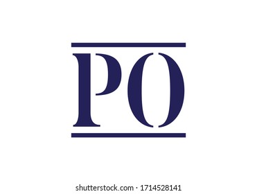 Initial Monogram Letter P O Logo Design Vector Template. PO Letter Logo Design