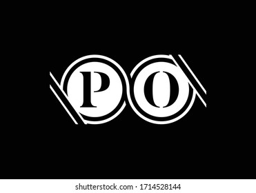 Initial Monogram Letter P O Logo Design Vector Template. PO Letter Logo Design