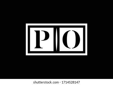 Initial Monogram Letter P O Logo Design Vector Template. PO Letter Logo Design