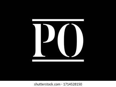 Initial Monogram Letter P O Logo Design Vector Template. PO Letter Logo Design