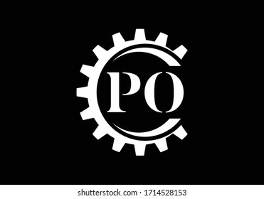 Initial Monogram Letter P O Logo Design Vector Template. PO Letter Logo Design
