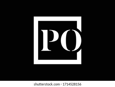 Initial Monogram Letter P O Logo Design Vector Template. PO Letter Logo Design