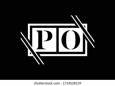 Initial Monogram Letter P O Logo Design Vector Template. PO Letter Logo Design