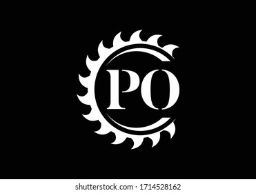 Initial Monogram Letter P O Logo Design Vector Template. PO Letter Logo Design