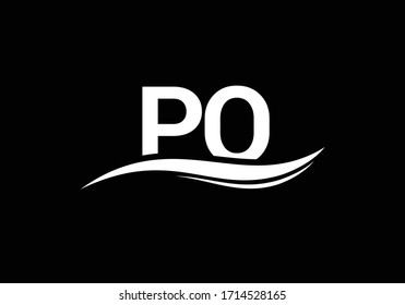 Initial Monogram Letter P O Logo Design Vector Template. PO Letter Logo Design