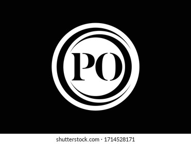 Initial Monogram Letter P O Logo Design Vector Template. PO Letter Logo Design