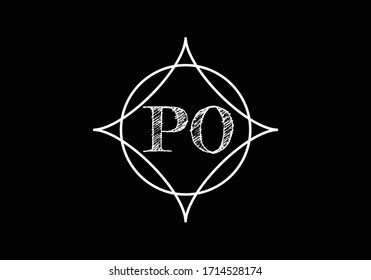 Initial Monogram Letter P O Logo Design Vector Template. PO Letter Logo Design