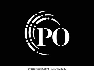 Initial Monogram Letter P O Logo Design Vector Template. PO Letter Logo Design
