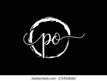 Initial Monogram Letter P O Logo Design Vector Template. PO Letter Logo Design