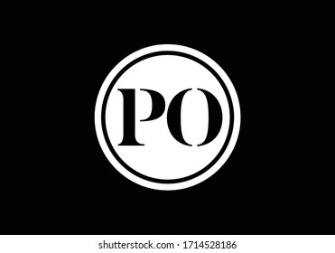 Initial Monogram Letter P O Logo Design Vector Template. PO Letter Logo Design