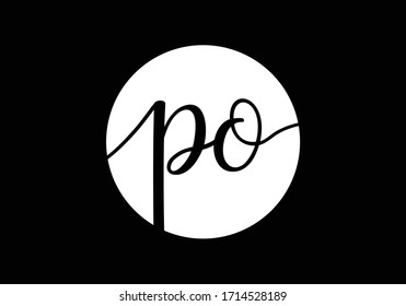 Initial Monogram Letter P O Logo Design Vector Template. PO Letter Logo Design