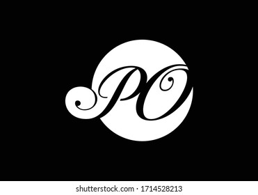 Initial Monogram Letter P O Logo Design Vector Template. PO Letter Logo Design