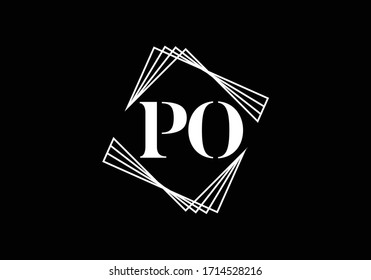 Initial Monogram Letter P O Logo Design Vector Template. PO Letter Logo Design