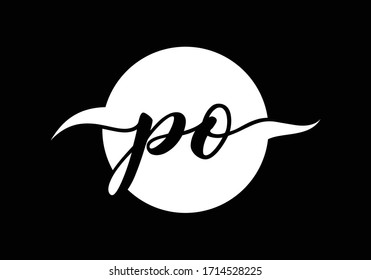 Initial Monogram Letter P O Logo Design Vector Template. PO Letter Logo Design