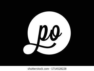 Initial Monogram Letter P O Logo Design Vector Template. PO Letter Logo Design