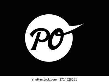Initial Monogram Letter P O Logo Design Vector Template. PO Letter Logo Design